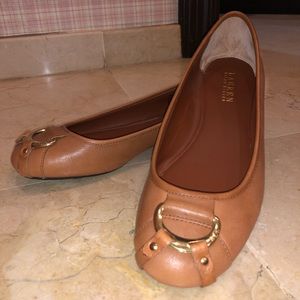 Ralph Lauren Tan Leather Flats